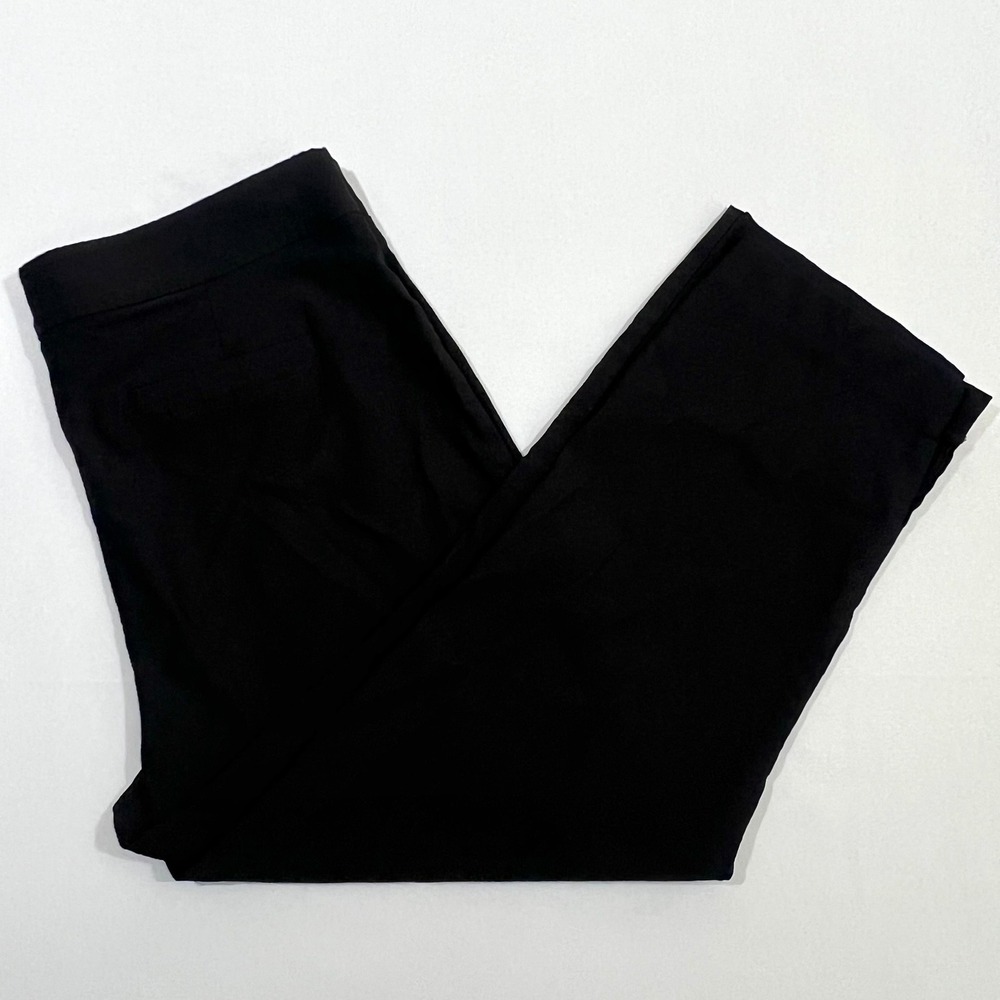 Counterparts Crop Pants Pull On Elastic Waist Straight Leg Work Black Womens L